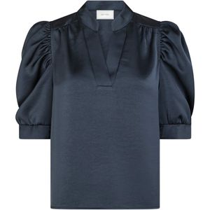 Neo Noir - Roella Heavy Sateen Blouse - Blauw - Dames