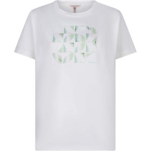 Esqualo T-shirt ecru (Maat: S) - Fotoprint - Halslijn: Ronde hals,