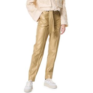 Studio Anneloes Mita faux leather trousers broek goud (Maat: 2XL)