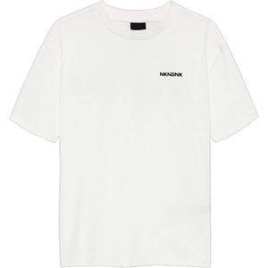 NIK & NIK Jongens t-shirt wit (Maat: 128) - Tekst - Halslijn: Ronde hals,