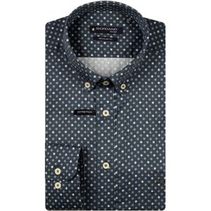 Giordano Heren overhemd lange mouw blauw (Maat: L)