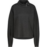 Monari - Trui - Grijs - Mélange - Opstaande Kraag