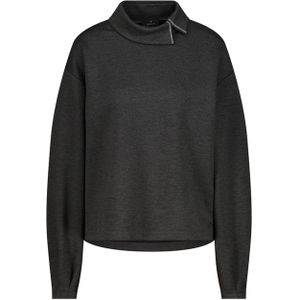 Monari - Trui - Grijs - Mélange - Opstaande Kraag