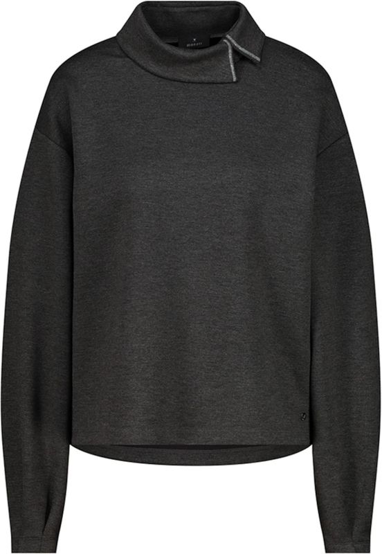 Monari - Trui - Grijs - Mélange - Opstaande Kraag