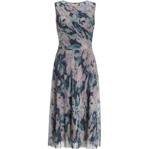 SWING - Jurk - Marine - Cyaan Blauw - Sering - Mauve - Mouwloos - 3/4 Lengte