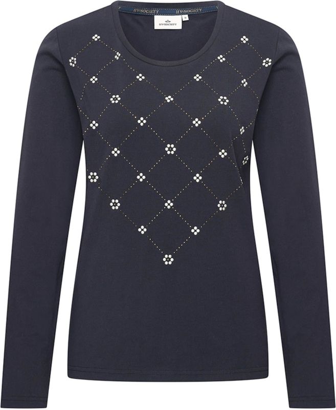HV Society - HVSIsidora - Longsleeve - Blauw - Glitter - Ronde Halslijn