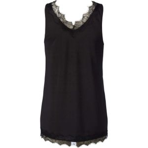 Rosemunde Top zwart (Maat: 42) - Effen - Halslijn: V-hals,