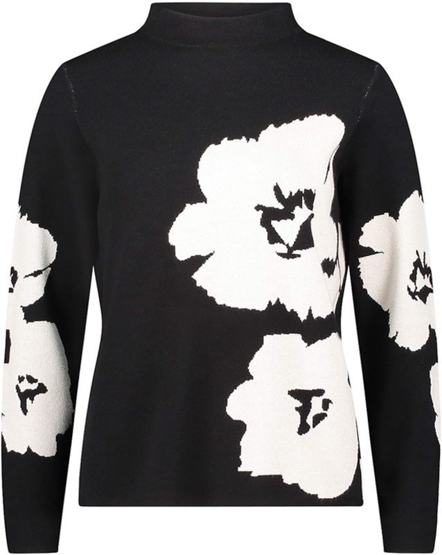 Betty Barclay Dames trui zwart (Maat: 36) - Halslijn: Opstaande kraag,