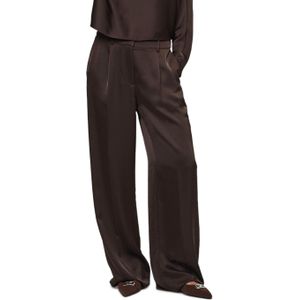 Dante6 Jules satin dames broek bruin (Maat: 34) - Effen