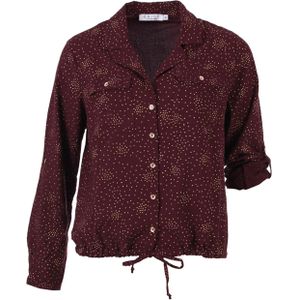 Enjoy Dames blouse bordeaux (Maat: S) - Halslijn: Revers,