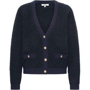 HV Society Dames vest blauw (Maat: 36) - Effen - Halslijn: V-hals,