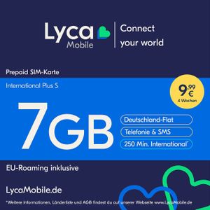 Lyca Mobile | Prepaid | Smartphone Sim Karte | ohne Vertrag | national | international