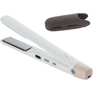 Medion LIFE HS2 weiß | Glätteisen | Kabellos bis 25 min, auch mit Kabel nutzbar | Keramik-Stylingplatten | 5 Hitzestufen | Heizt in 1 Min. auf 165°
