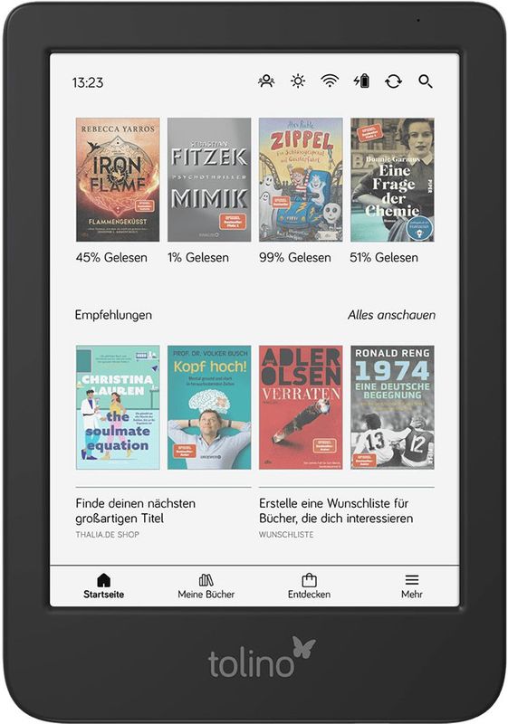 tolino shine color schwarz | eReader | Wochenlange Akkulaufzeit | kostenlose Software-Updates | Wasserabweisendes IPX8 Coating | Modus für Linkshänder