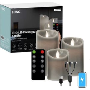 FlinQ - Oplaadbare Led Kaarsen - Warmwit - 3-PACK