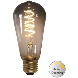 Edison ST64 - LED Spiraal - E27 - Stappendimmer - 7W-3,2W-1W - Warm Wit