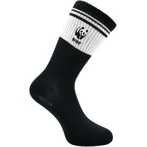 Retro sportsokken - zwart met panda logo - maat 35-40