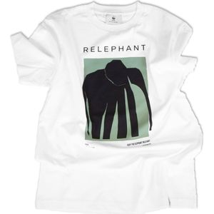 Relephant T-shirt - Bosolifant - Groen op wit - maat XS