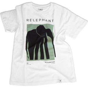 Relephant Kinder T-shirt - Bosolifant - Groen op wit - maat 3-4 jaar