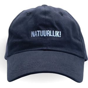 WWF Statement Cap - blauw met blauwe tekst - Natuurlijk - Geraldine Kemper