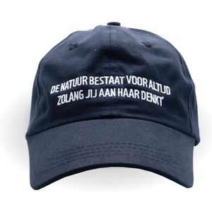 WWF Statement Cap - blauw met witte tekst - Aan haar denkt - S10