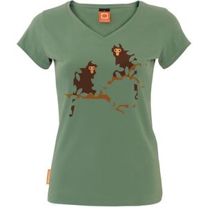 Okimono x WWF - Leaves - groen - dames - v-hals - maat XS