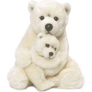 WWF-knuffel IJsbeer moeder met kind (28 cm)