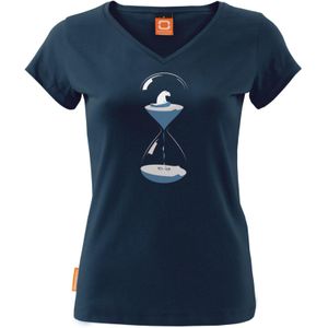 Okimono x WWF - No Time To Waste - donkerblauw - dames - v-hals - maat XS