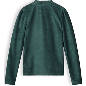 Meisjes shirt rib velours - Kobus - Pine groen