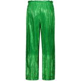 Meisjes broek metallic plisse - Groen metallic