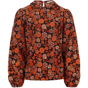 Meisjes blouse retro rib - Retro floral