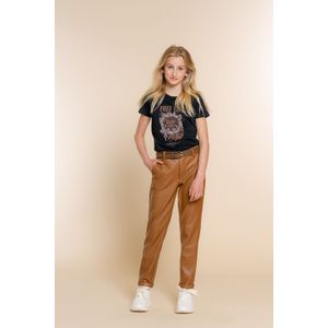 Meisjes broek PU - Cognac