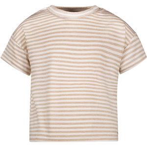 Zomer shirt meisjes Beige - lurex strepen - Eline