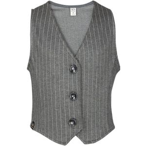 Meisjes gilet - Lindy - Antraciet krijtstreep