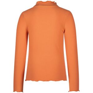 Meisjes basic col shirt - Eef - Oranje koraal