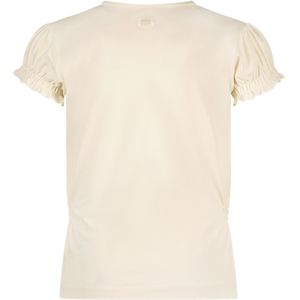 Meisjes t-shirt bloemen en bijtjes - Nomsa - Pearled ivoor wit