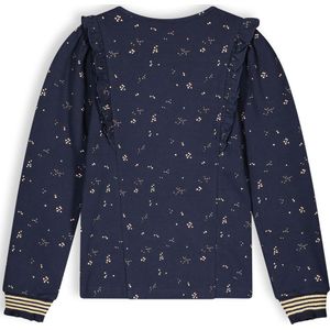 Meisjes top jersey met ruffel - Kean - Navy blauw