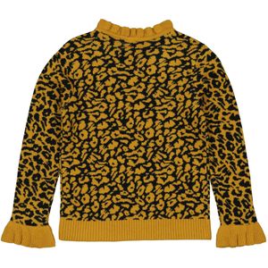 Meisjes trui - Renza - AOP geel animal
