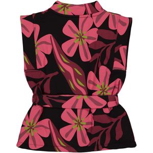 Meisjes bodywarmer - Arya - AOP bloemen roze