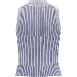 Meisjes trui gebreid - Macy - Krijt wit / Dusty blauw
