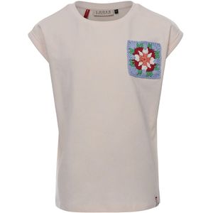 Meisjes t-shirt patch - Warm wit