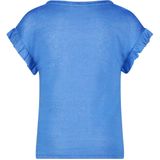 Meisjes t-shirt slub metallic - Blauw
