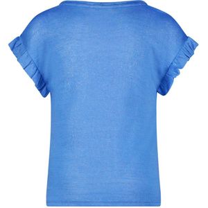 Meisjes t-shirt slub metallic - Blauw