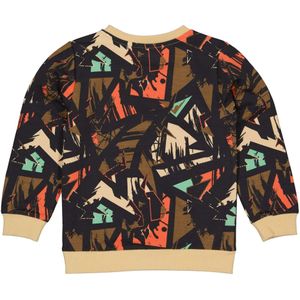 Jongens sweater - Aleks - AOP grafisch metaal grijs