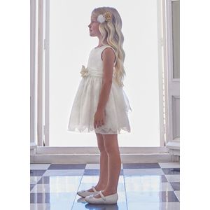 Meisjes jurk organza borduursel - Wit