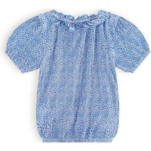 Meisjes blouse AOP plisse - Kessa - Parisian blauw
