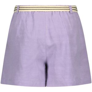 Meisjes short linnen met riem - Lilac