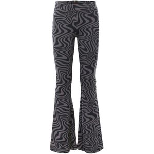 Meisjes flair broek - Zwart swirl