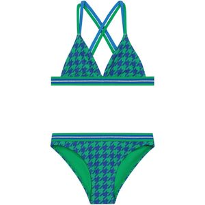 Meisjes bikini triangel - Luna - Ocean blauw geruit