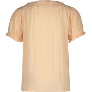 Meisjes blouse viscose linnen - Soft peach